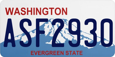 WA license plate ASF2930