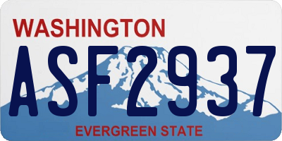 WA license plate ASF2937