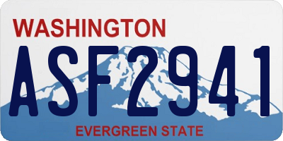 WA license plate ASF2941