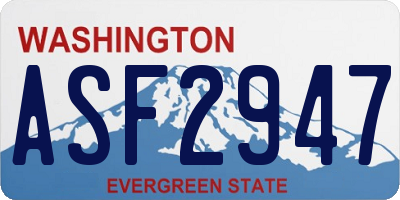 WA license plate ASF2947