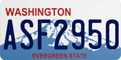 WA license plate ASF2950