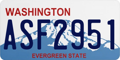 WA license plate ASF2951