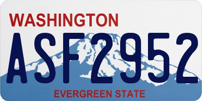 WA license plate ASF2952