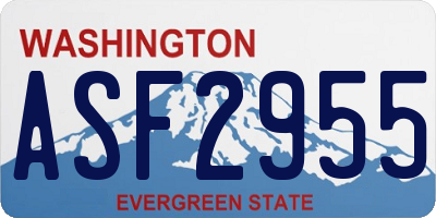 WA license plate ASF2955