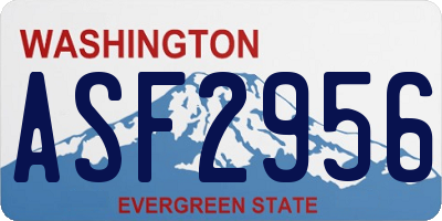 WA license plate ASF2956