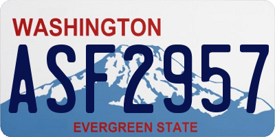 WA license plate ASF2957