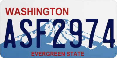 WA license plate ASF2974