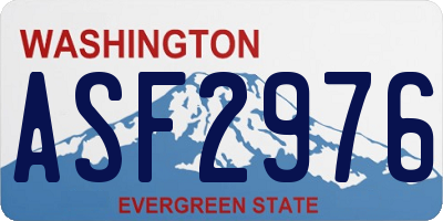 WA license plate ASF2976