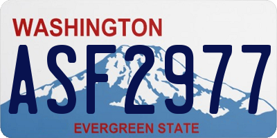 WA license plate ASF2977