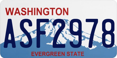 WA license plate ASF2978