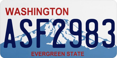 WA license plate ASF2983