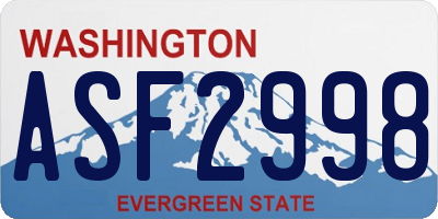 WA license plate ASF2998