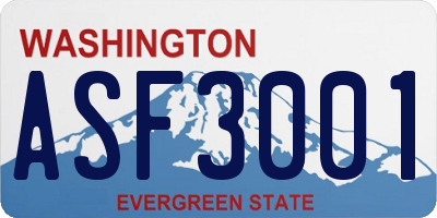 WA license plate ASF3001