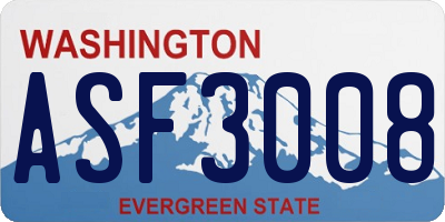 WA license plate ASF3008