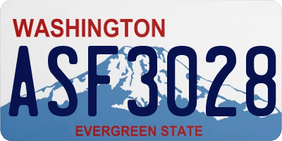 WA license plate ASF3028