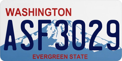 WA license plate ASF3029