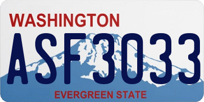 WA license plate ASF3033