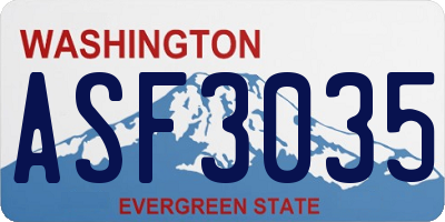 WA license plate ASF3035