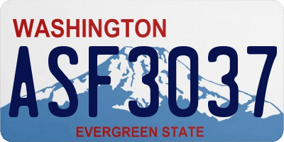 WA license plate ASF3037
