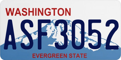 WA license plate ASF3052