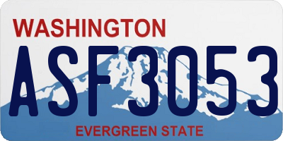 WA license plate ASF3053