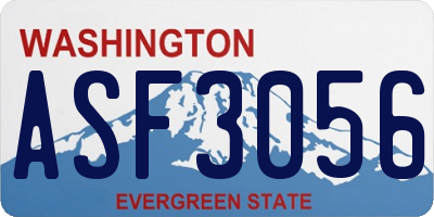 WA license plate ASF3056