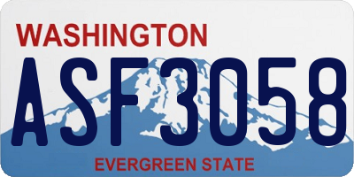 WA license plate ASF3058