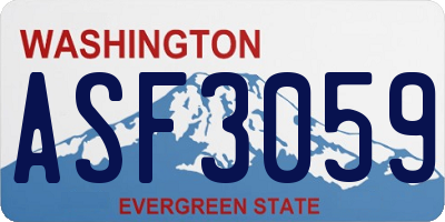 WA license plate ASF3059