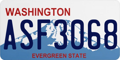WA license plate ASF3068