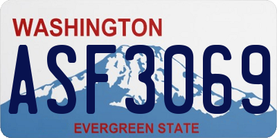 WA license plate ASF3069