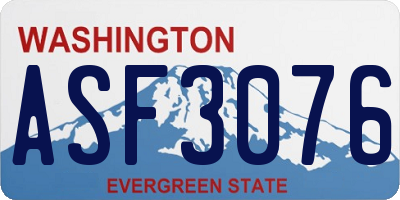 WA license plate ASF3076