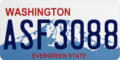 WA license plate ASF3088
