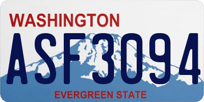 WA license plate ASF3094