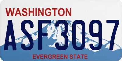 WA license plate ASF3097