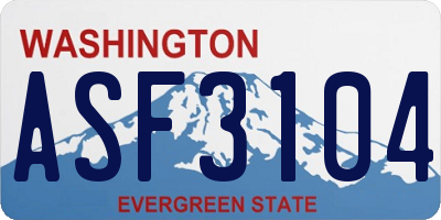 WA license plate ASF3104