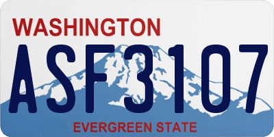 WA license plate ASF3107