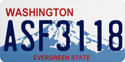 WA license plate ASF3118