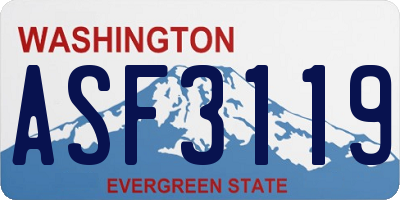 WA license plate ASF3119
