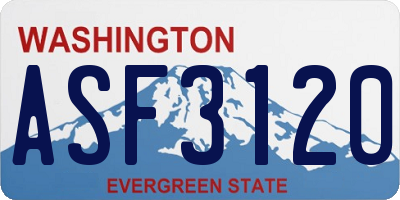 WA license plate ASF3120