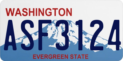 WA license plate ASF3124