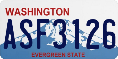 WA license plate ASF3126