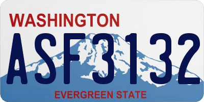 WA license plate ASF3132