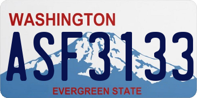 WA license plate ASF3133