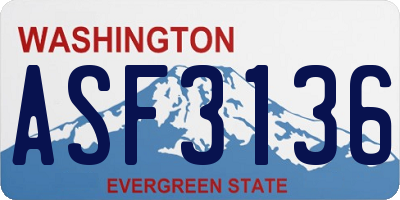 WA license plate ASF3136