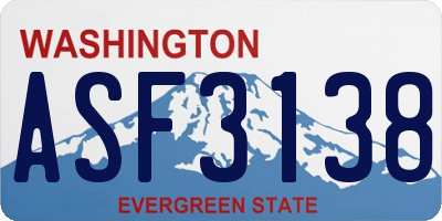 WA license plate ASF3138