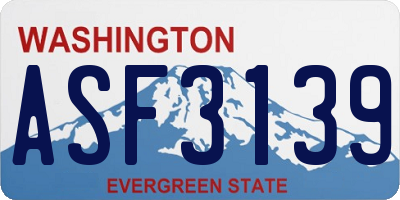WA license plate ASF3139