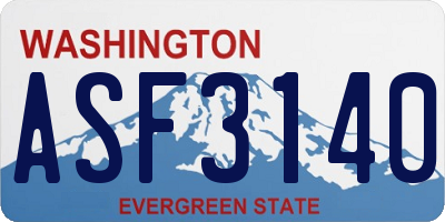 WA license plate ASF3140