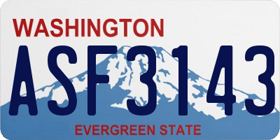 WA license plate ASF3143