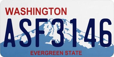 WA license plate ASF3146