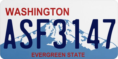WA license plate ASF3147